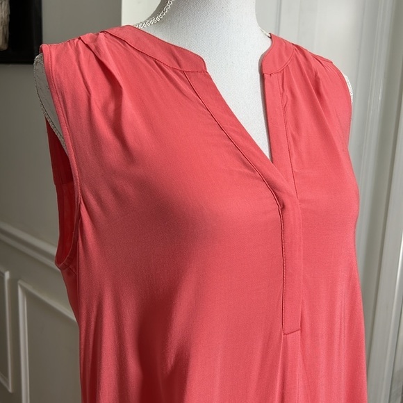 Cupio Womens Vibrant Magenta Poppy Pink Sleeveless Scoop Hem V Neck Midi Dress L - Picture 3 of 8